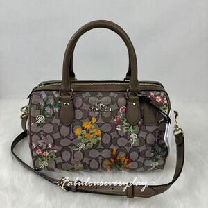 Coach Rowan Satchel Bag In Signature Jacquard With Floral Embroidery CDZ01 NWT